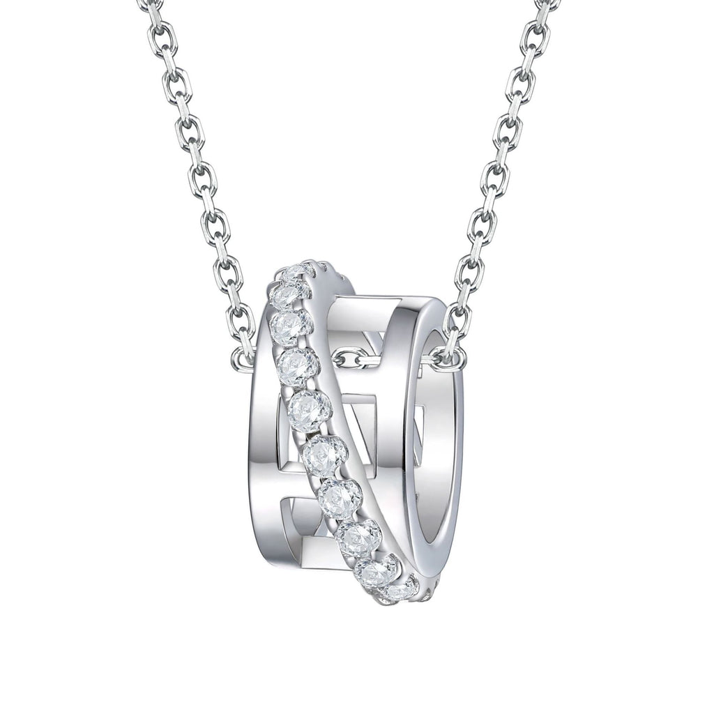 Damenring mit elegantem, geometrischem Design und funkelndem Zirkonia-Besatz Shop Nory