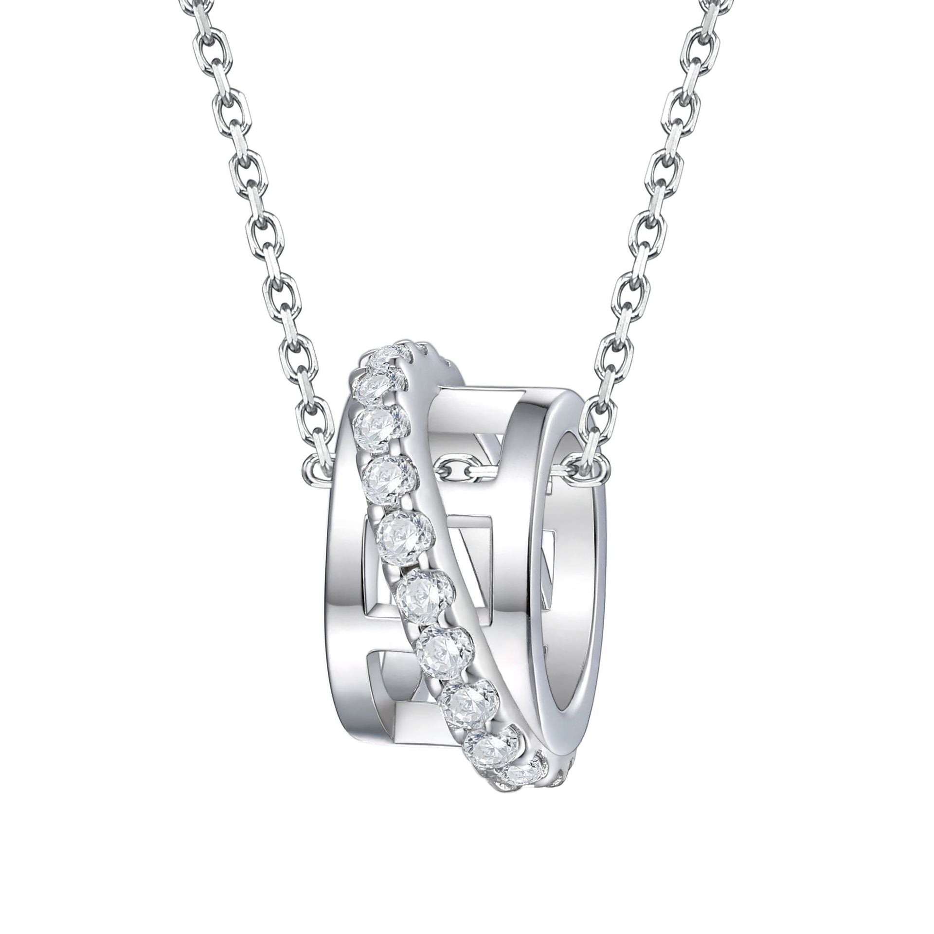 Damenring mit elegantem, geometrischem Design und funkelndem Zirkonia-Besatz Shop Nory