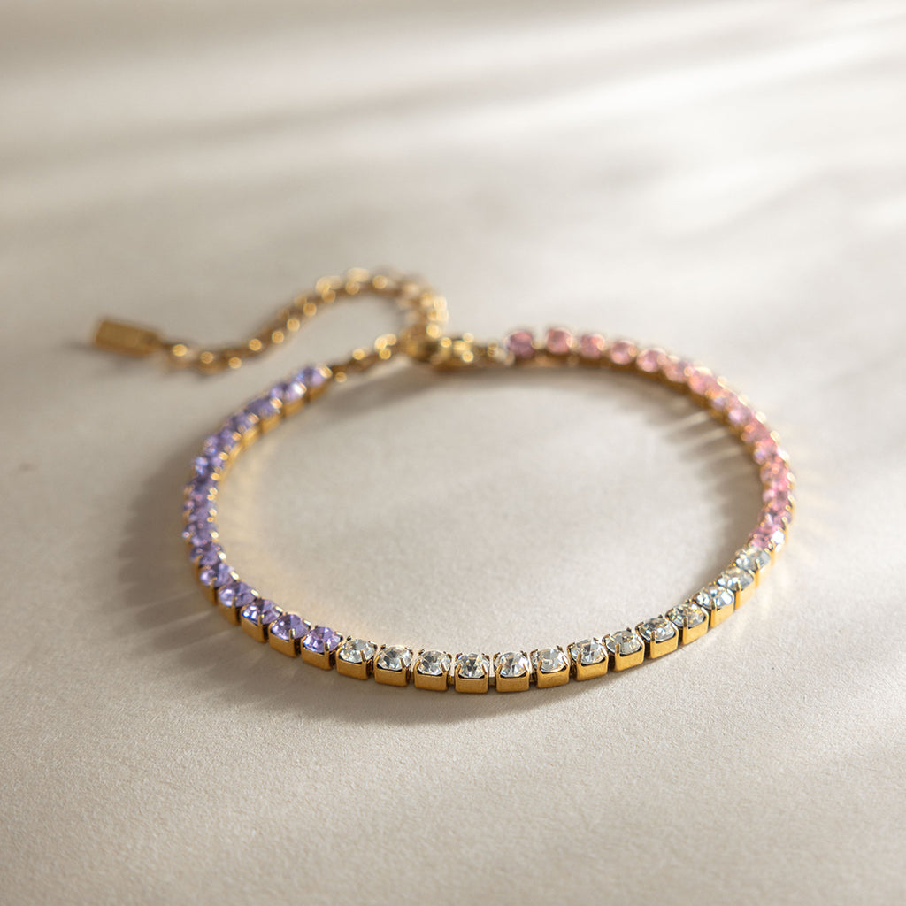 Damen Armband mit funkelnden Zirkonia-Steinen und hypoallergenem Edelstahl Shop Nory