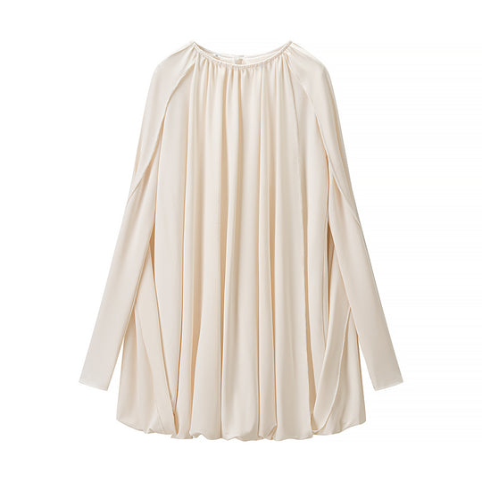 Damen Plissiertes Cocktail-Minikleid mit langen eng anliegenden Ärmeln und balloniertem Saum Shop Nory