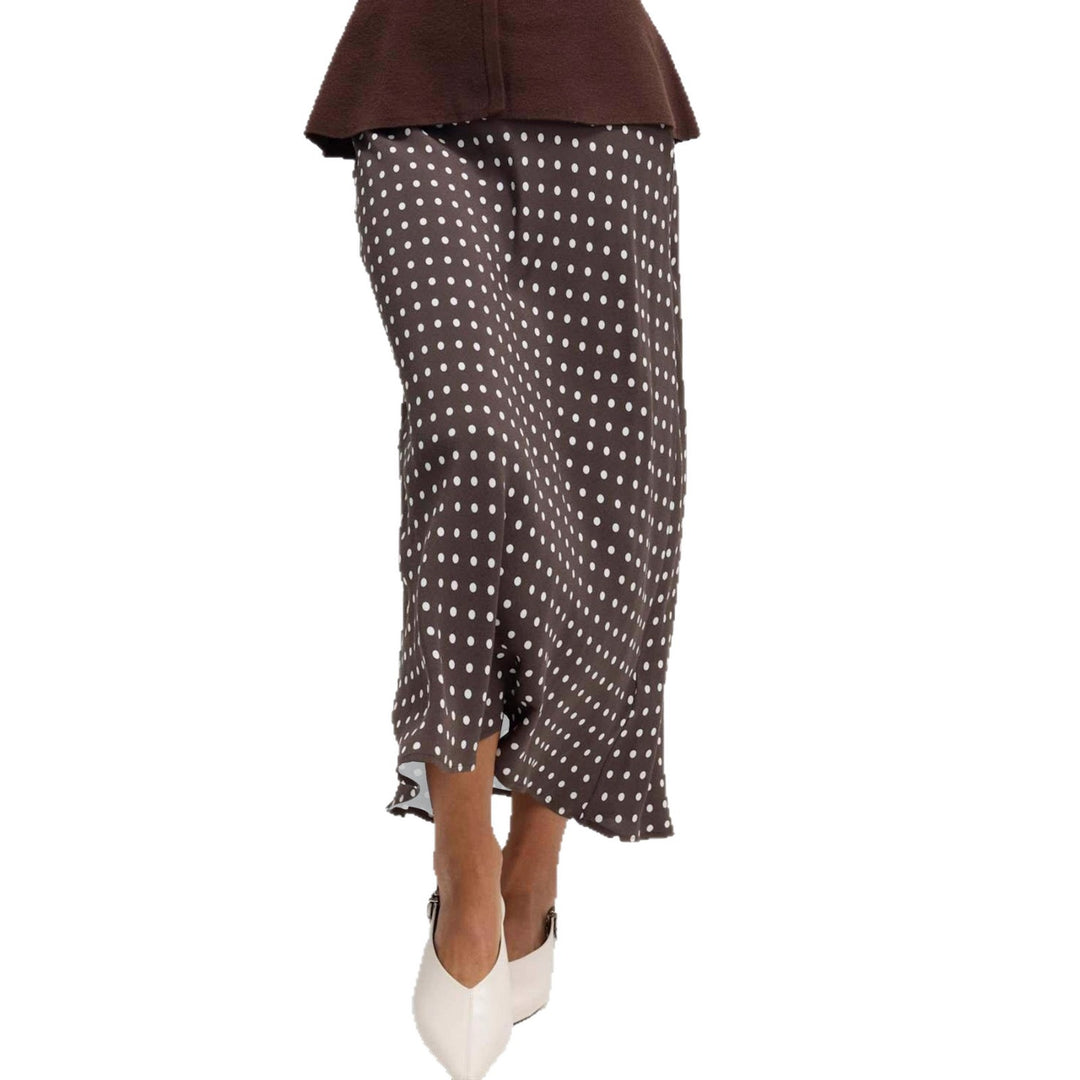 Damen Midirock mit Polka‑Dot Muster, asymmetrischem Saum und seitlichem Schlitz Shop Nory