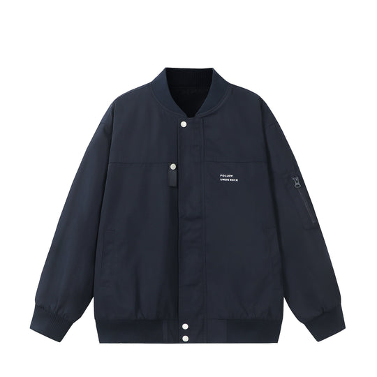Unisex Kurz geschnittener wattierter Bomberblouson mit Reißverschluss‑Ärmeltasche und Rippbündchen Shop Nory