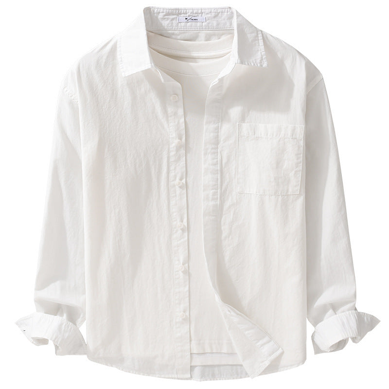 Herren Relaxed-Fit Baumwoll-Overshirt mit Kentkragen und Brusttasche Shop Nory
