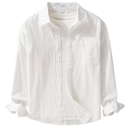 Herren Relaxed-Fit Baumwoll-Overshirt mit Kentkragen und Brusttasche Shop Nory