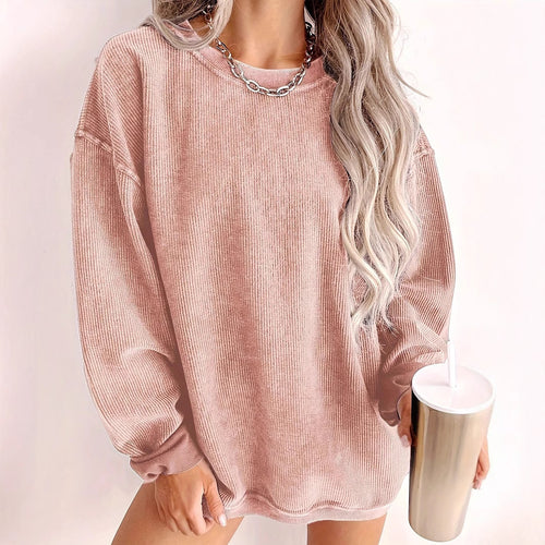Damen weit geschnittenes Sweatshirt mit geripptem Material und Ballonärmeln Shop Nory