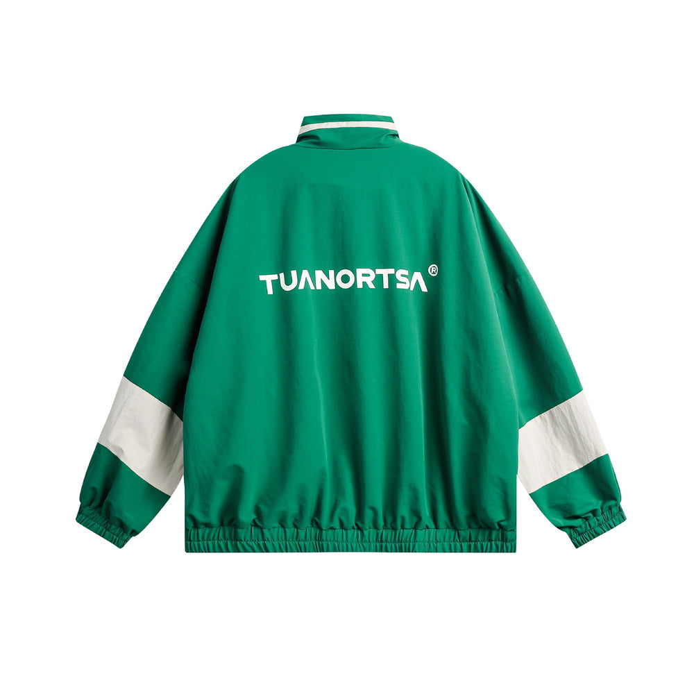 Unisex Boxy-Colorblock-Trainingsblouson mit hohem Stehkragen Shop Nory