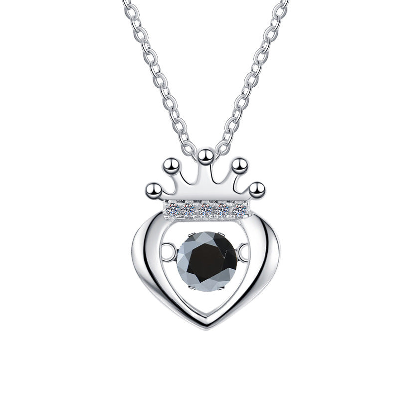 Damen Halskette mit herzförmigem Anhänger und Krone Shop Nory