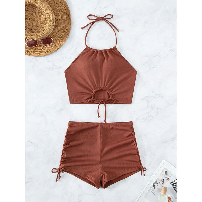 Damen Sportliches Bikini-Set mit modischer Raffung Shopnory