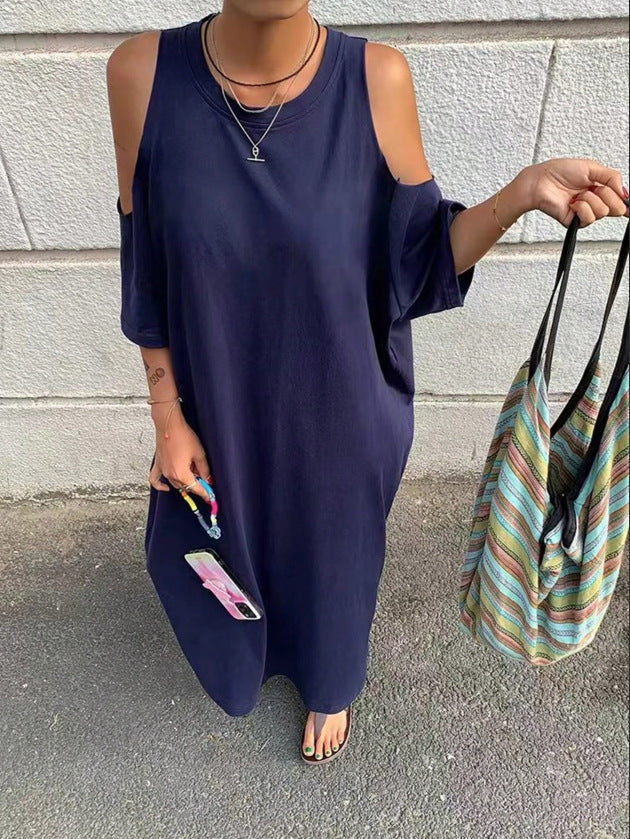 Damen Lässiges Maxikleid mit seitlichen Schlitzen und Oversize-Design