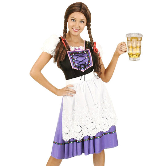 Damen nan Trachtenkleid mit geschnürter Miederblende und bestickter Schürze Shop Nory