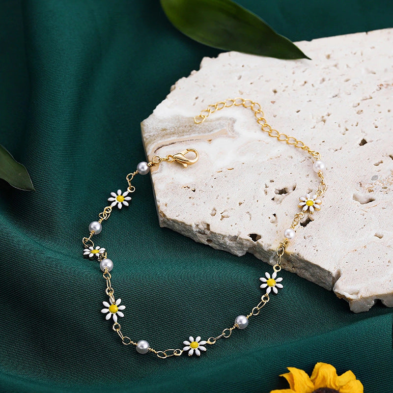 Damen verspielte Halskette mit Gänseblümchen-Anhängern Shop Nory