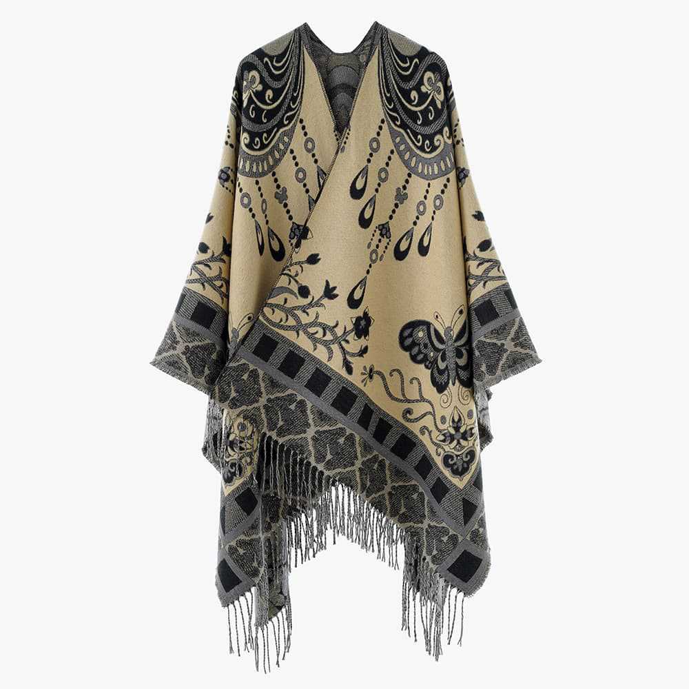 Damen Jacquard‑Überwurf im Wandteppich‑Jacquard mit Fransensaum Shop Nory