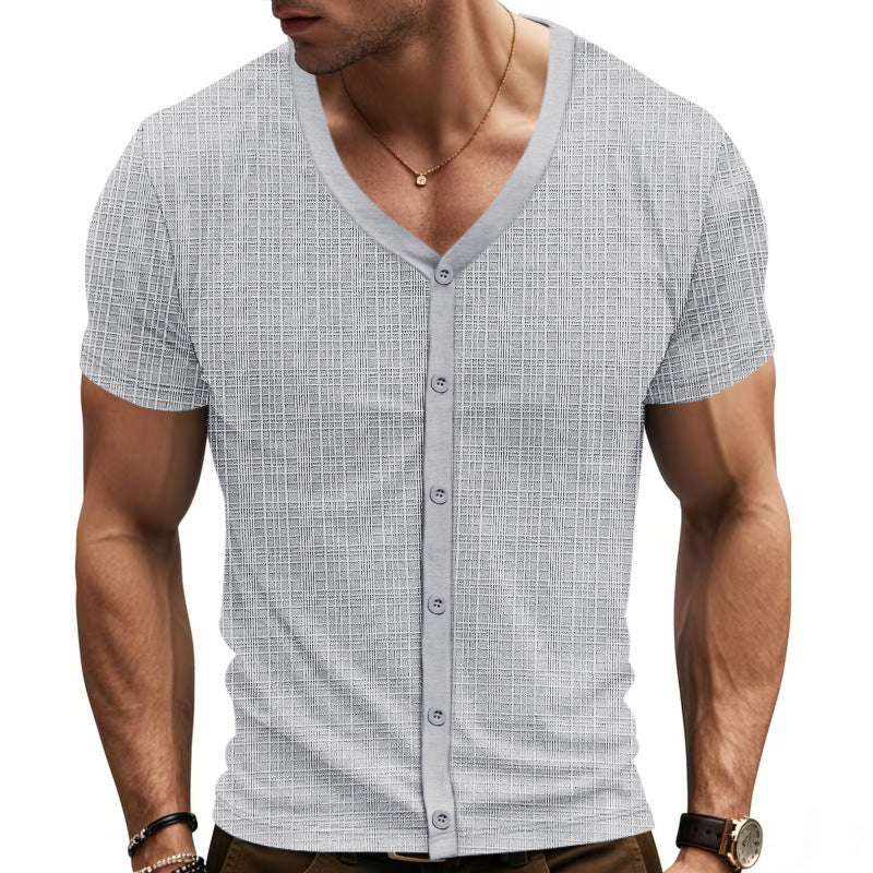 Herren kurzärmliges Hemd mit strukturiertem Design