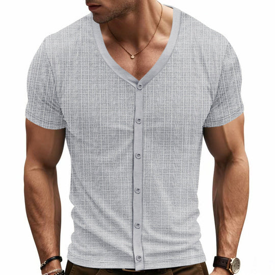Herren kurzärmliges Hemd mit strukturiertem Design