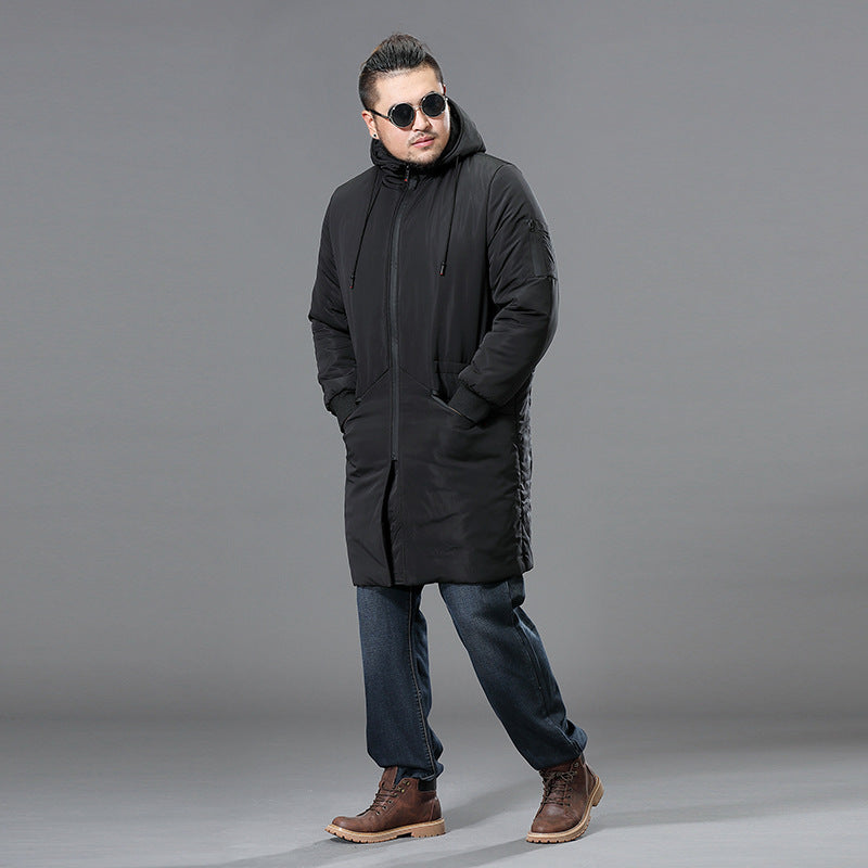 Herren Lange Steppparka mit Kapuze und verdecktem Reißverschluss Shop Nory