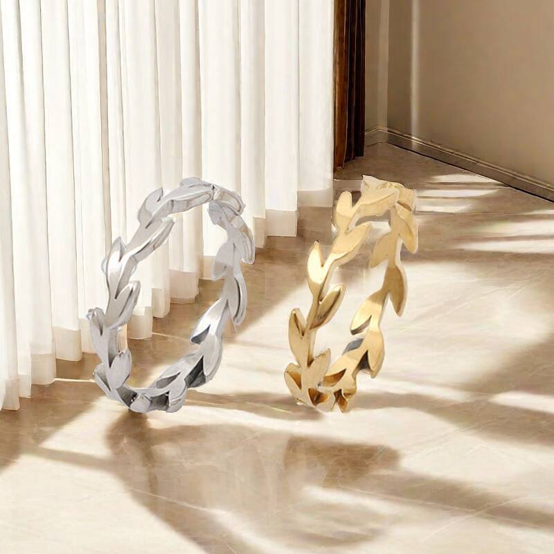 Damen Armreif mit elegantem Blattdesign Shop Nory