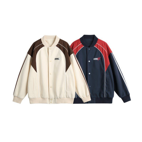 Herren Sportliche College-Bomberjacke mit Stehkragen, Raglanärmeln und kontrastierenden Paspeln Shop Nory