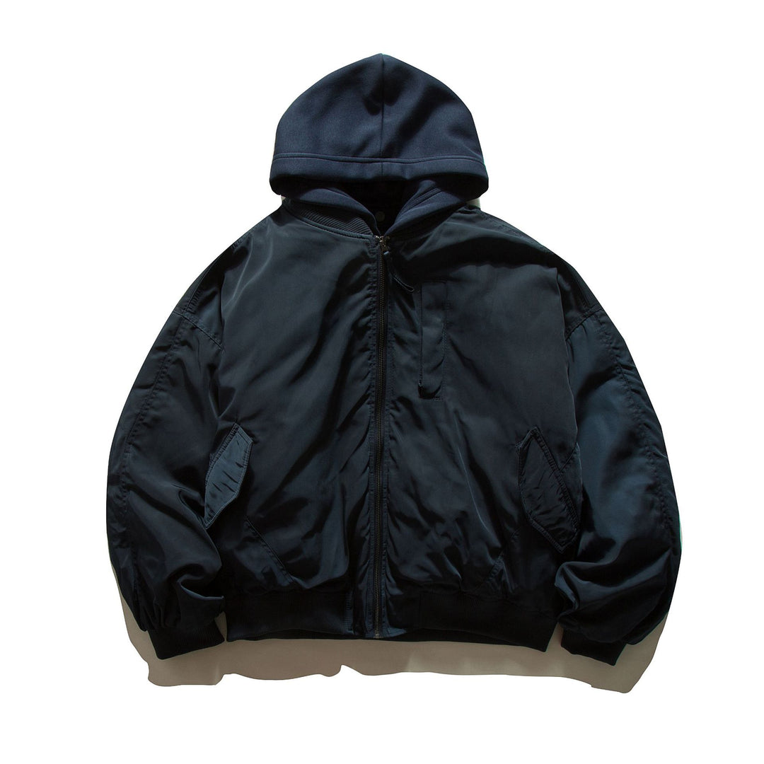 Herren Kapuzen-Bomberjacke im Pilotenstil mit Nylonaußenmaterial und Raglanärmeln Shop Nory