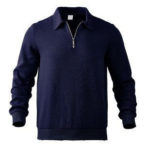 Herren Feinstruktur-Halbzip-Pullover im Poloshirt-Stil Shop Nory