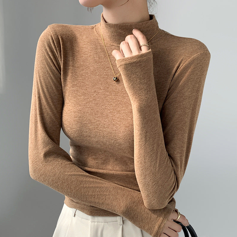 Damen Langarm-Rollkragenoberteil aus weichem Material Shop Nory