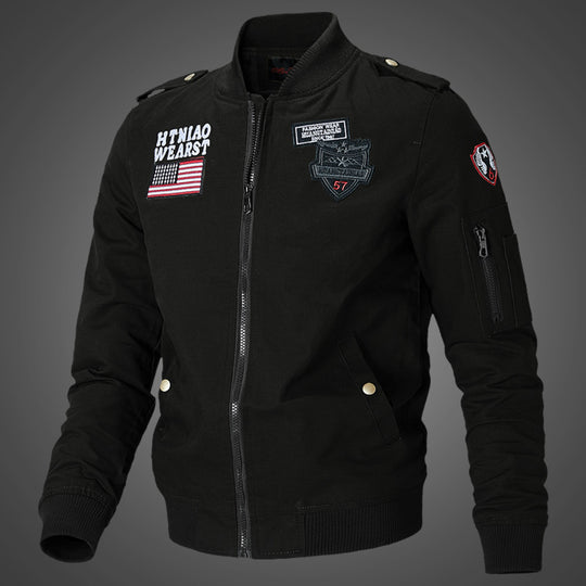 Herren Sportliche Bomberjacke mit Stickereien Shop Nory