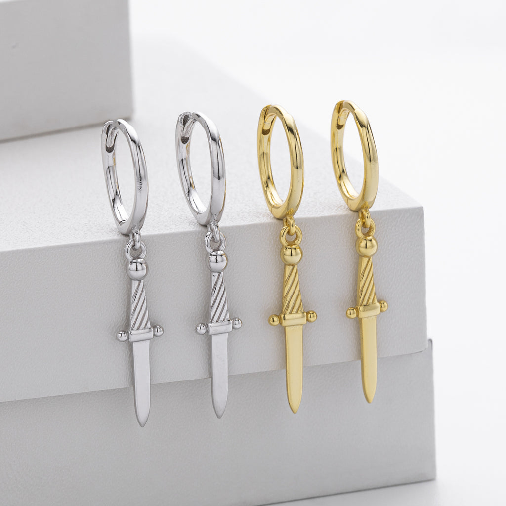 Damen Ohrhänger mit elegantem Schwertanhänger aus hochwertigem 925 Sterling Silber Shop Nory