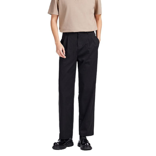 Herren Elegante Bundfalten-Stoffhose mit hoher Bundhöhe, Bügelfalte und geradem Bein Shop Nory