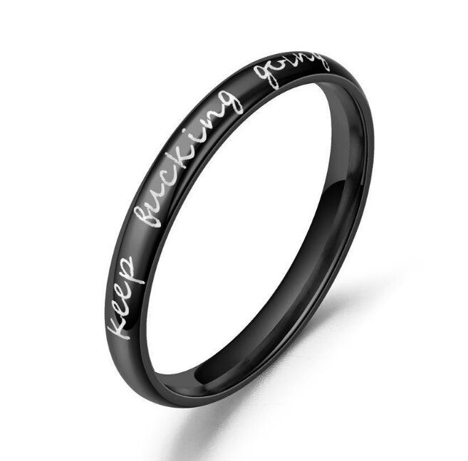 Damen Ring mit eingraviertem motivierendem Spruch Shop Nory