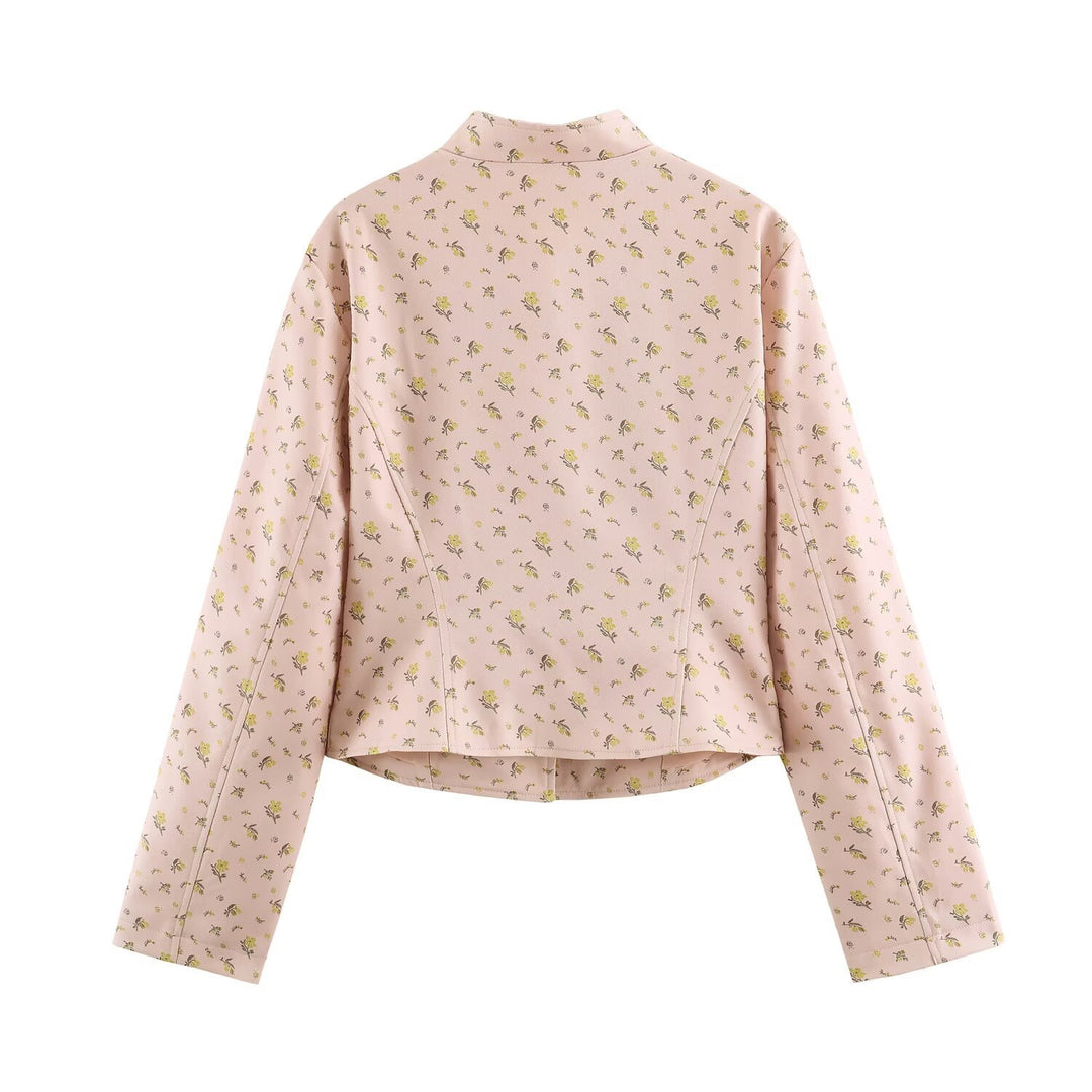 Damen Taillierte Kurzjacke mit dekorativer Schnürpasse und Stehkragen Shop Nory