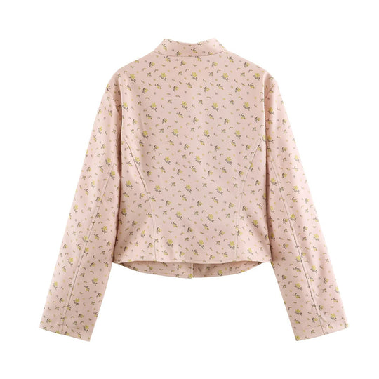 Damen Taillierte Kurzjacke mit dekorativer Schnürpasse und Stehkragen Shop Nory