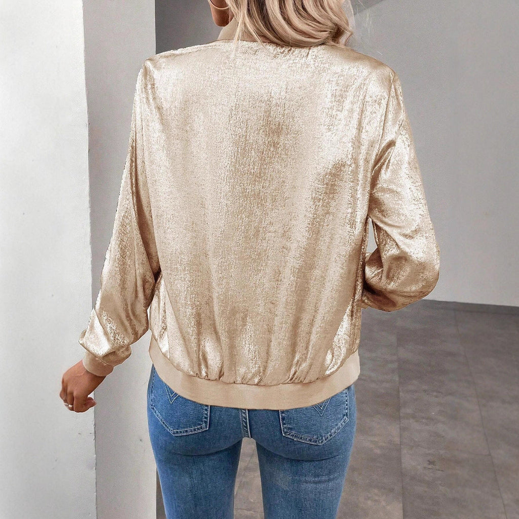 Damen Glänzende Bomberjacke ShopNory