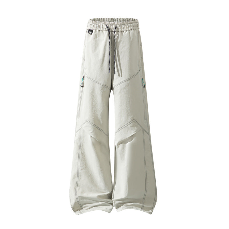 Herren Weite Cargo‑Hose mit Tunnelzugbund, Utility‑Nähten und Reißverschluss‑Taschen Shop Nory