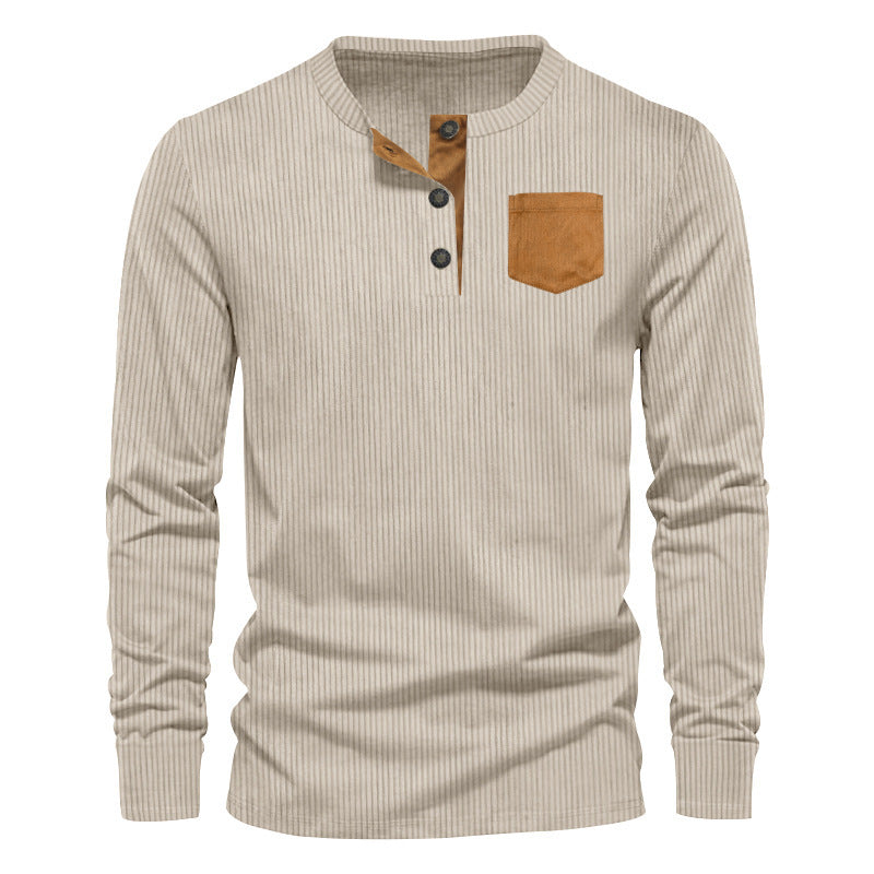 Herren Rippenfeinstrick Langarmshirt mit Slim‑Fit und Stehkragen Shop Nory