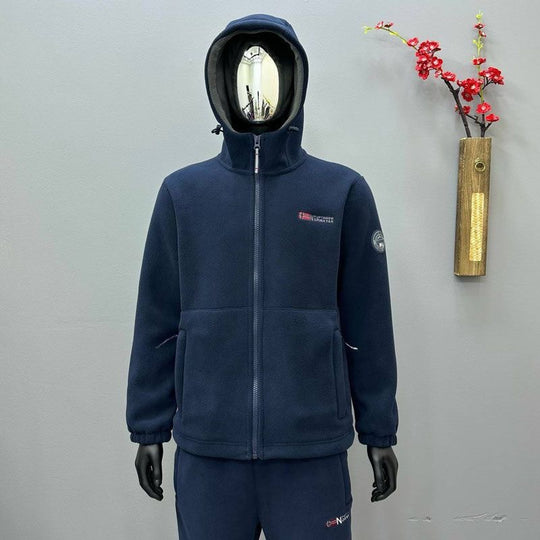 Herren Fleece-Kapuzenjacke mit windabweisender Oberfläche und Reißverschlusstaschen Shop Nory