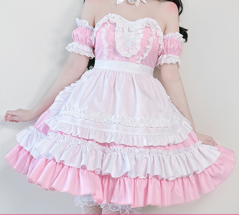 Mädchen verspieltes Rüschenkleid mit bezaubernden Puffärmeln Shop Nory