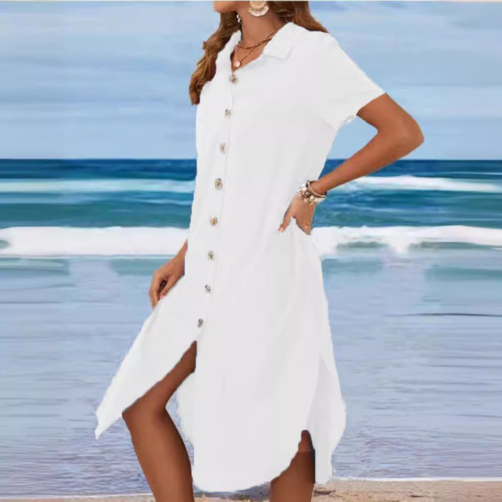 Damen Hemdkleid mit Knopfleiste und Seitenschlitzen Shop Nory