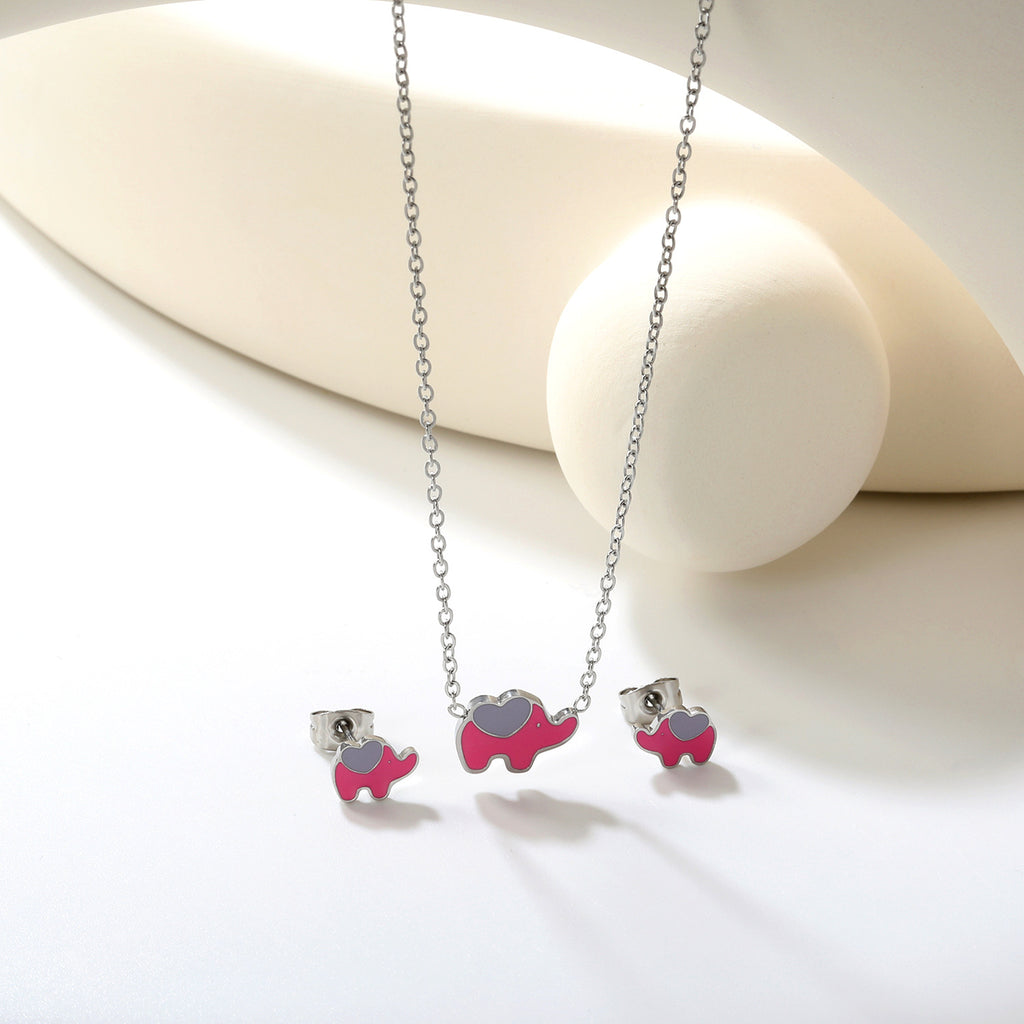 Damen Schmuckset mit niedlichem Elefanten-Anhänger und passenden Ohrringen Shop Nory