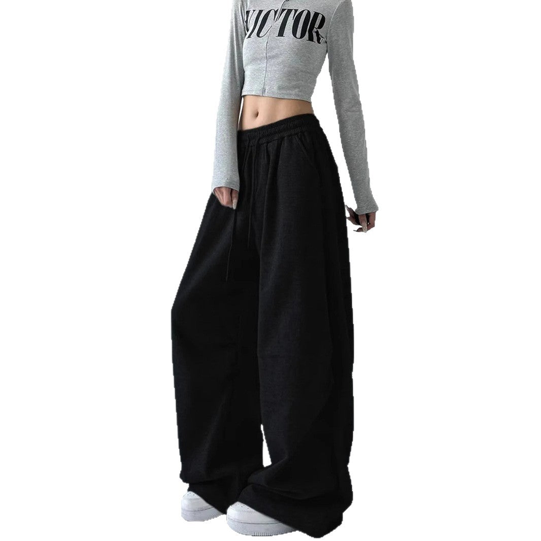 Damen nan weite taillenhohe Loungehose aus weichem Baumwollmix mit Tunnelzug und Seitentaschen Shop Nory