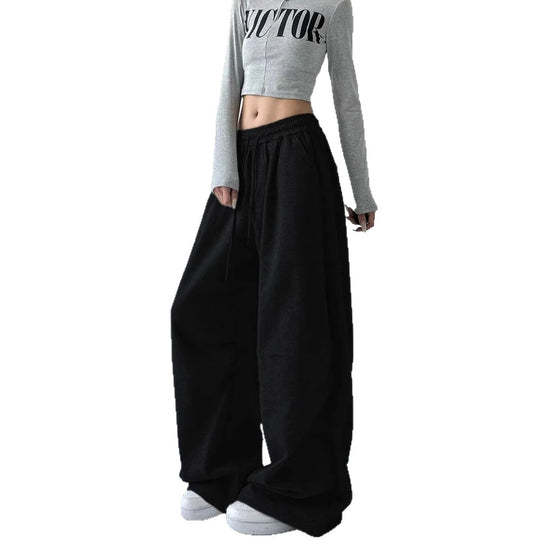 Damen nan weite taillenhohe Loungehose aus weichem Baumwollmix mit Tunnelzug und Seitentaschen Shop Nory