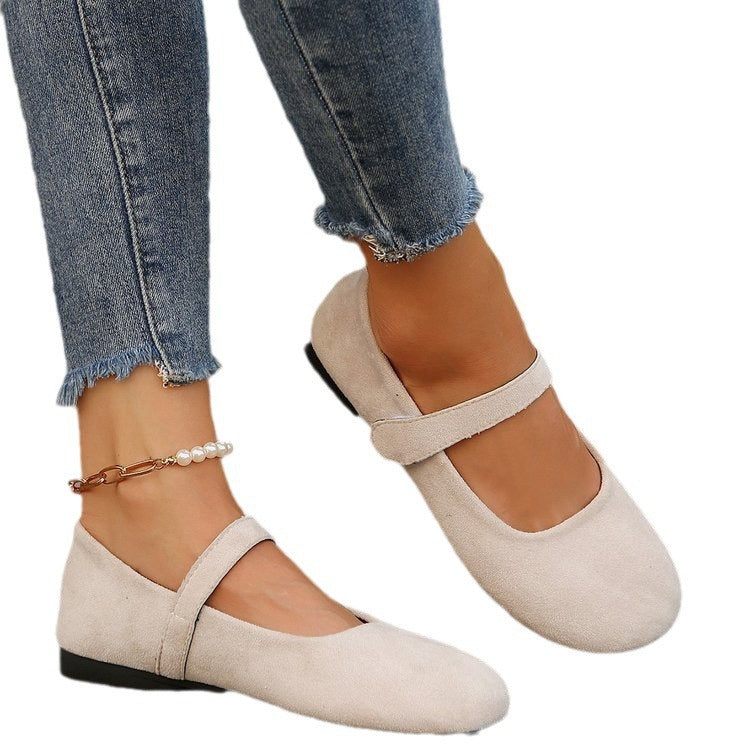 Damen Ballerinas mit verstellbarem Klettverschluss und weichem Obermaterial