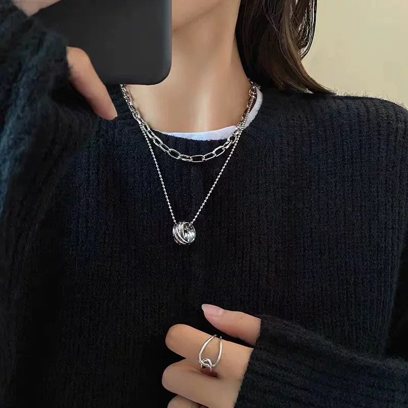 Damen modische Kette mit einzigartigem Struktur-Anhänger Shop Nory