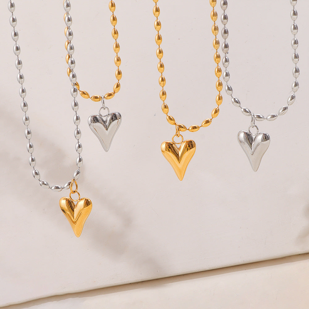 Damen Halskette mit herzförmigem Anhänger aus Metall Shop Nory
