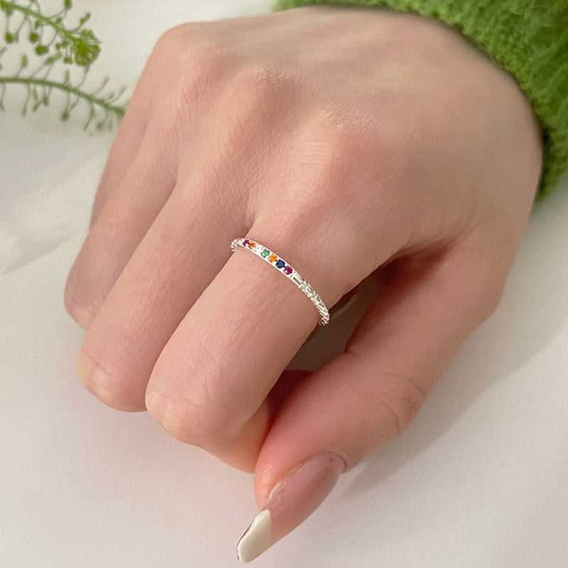 Damenring mit bunten Zirkonia-Elementen und filigranem Design Shop Nory