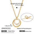 Damen Halskette mit doppeltem Ring-Anhänger und funkelnden Zirkonia-Shop Nory