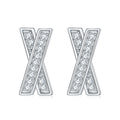 Damen Ohrringe im modernen X-Design mit funkelnden Zirkonia Shop Nory