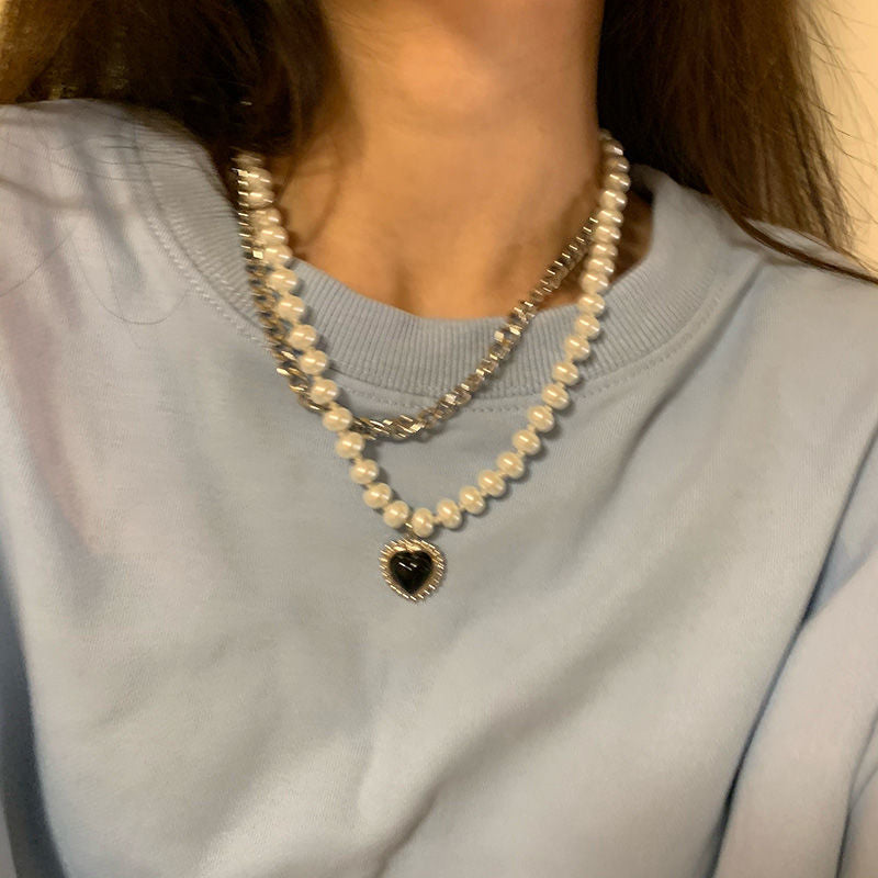 Damen Perlenschmuck mit herzförmigem Anhänger Shop Nory