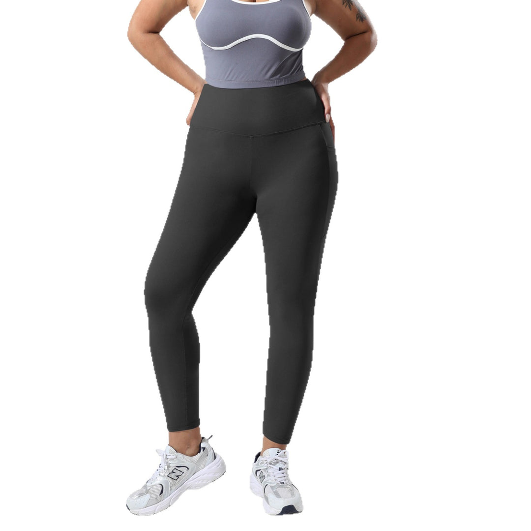 Damen High-Waist Sportleggings mit tiefer Seitentasche und stützendem Komfortbund Shopy Nory