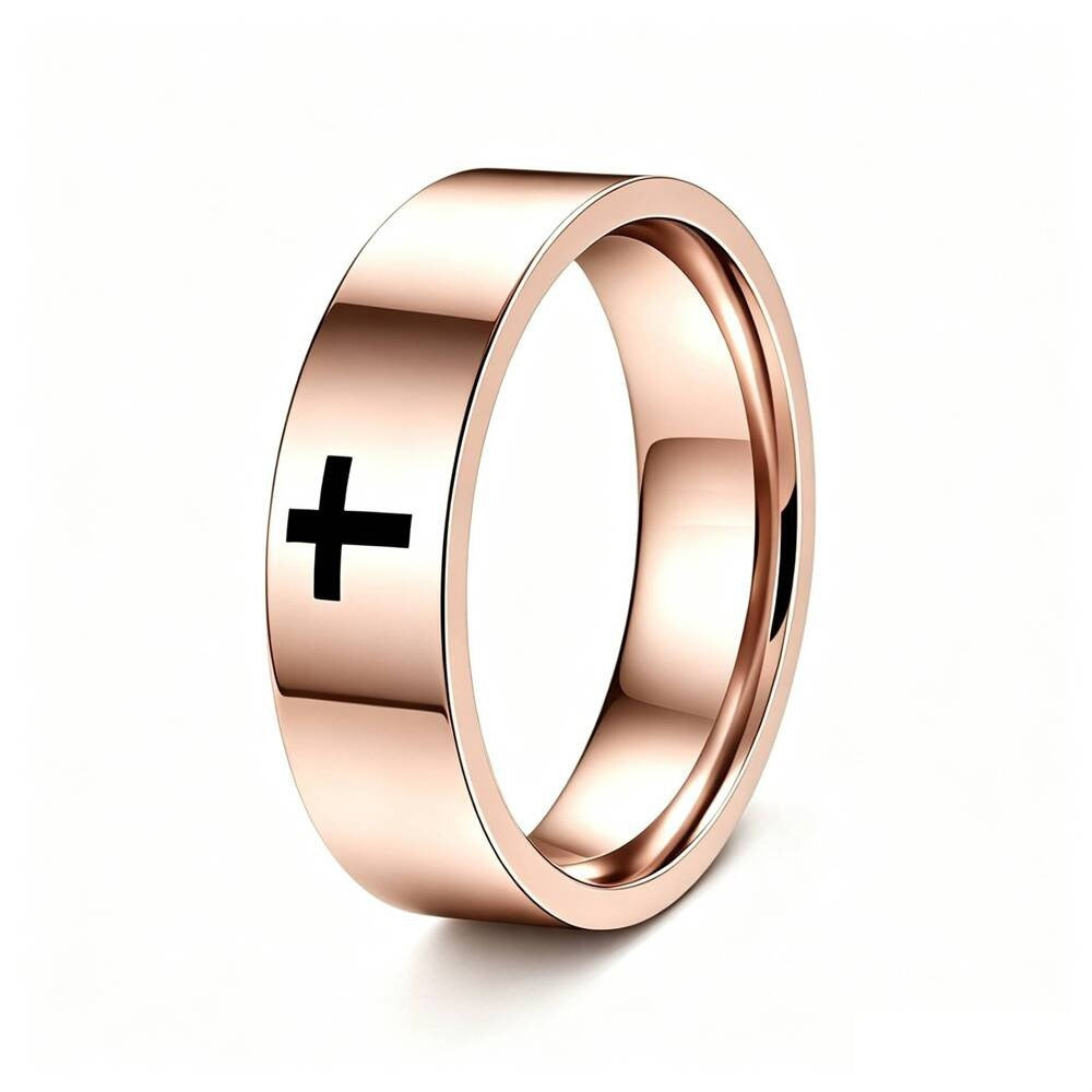 Damen Ring mit modernem minimalistischen Design und stilvollem Kreuzmotiv Shop Nory
