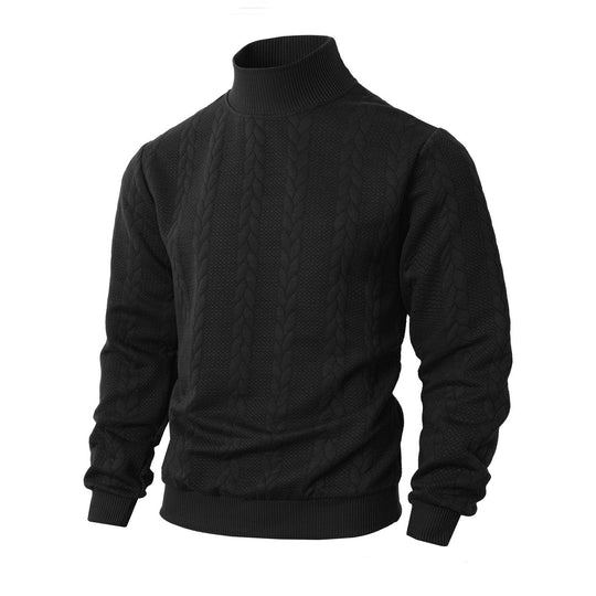Herren Rollkragenpullover mit Zopfstrickmuster und gerippten Bündchen Shop Nory