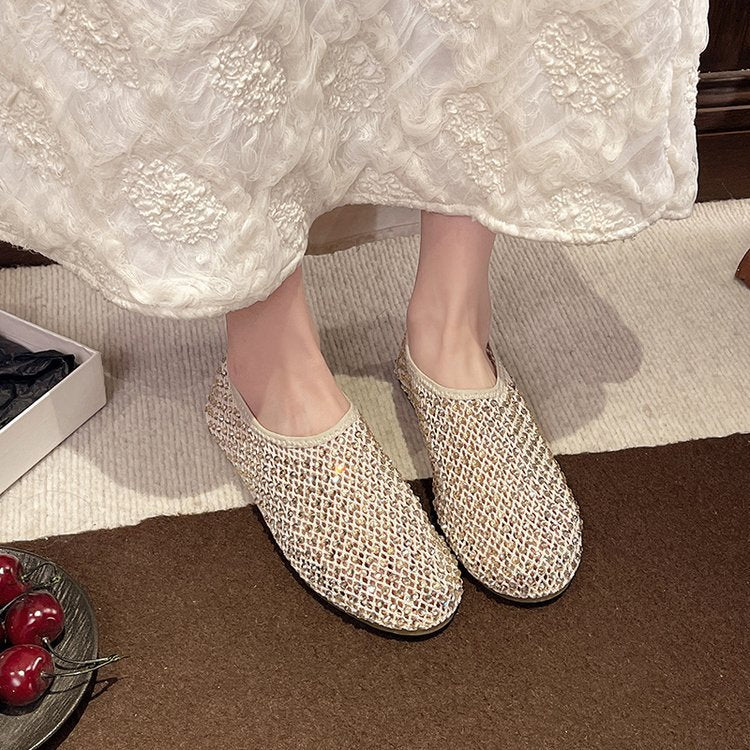 Damen komfortable Sneakers mit funkelnden Strass-Akzenten Shopnory